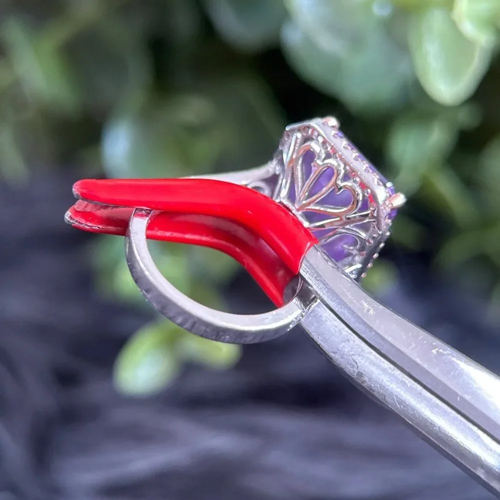 Amethyst Colored with Pink Cz Silver 925‎ Ring